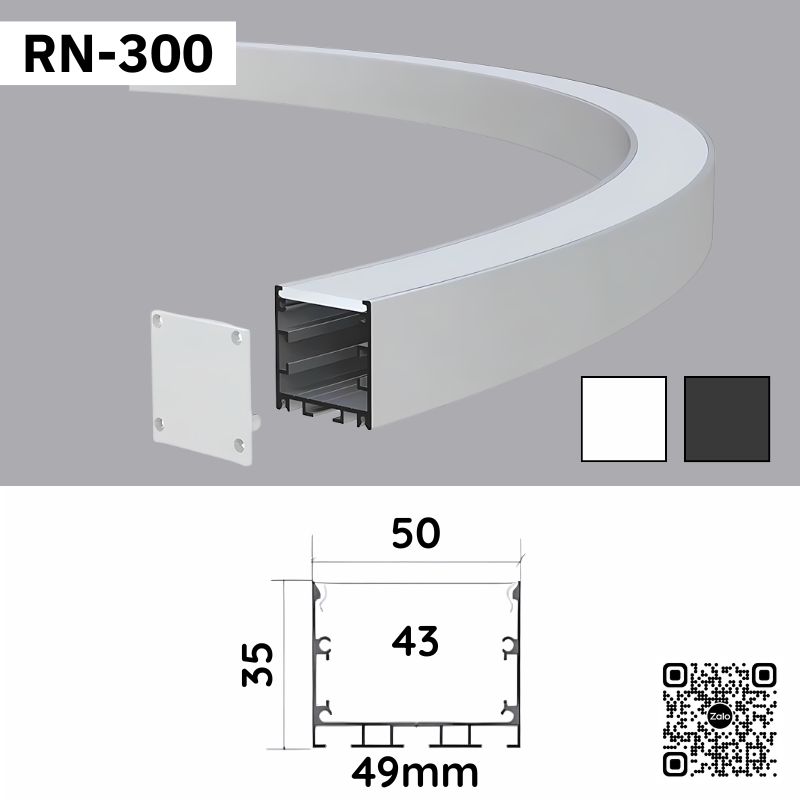 Thanh Nhôm Định Hình Uốn Cong Lắp Nổi Dài 67Cm | RN300